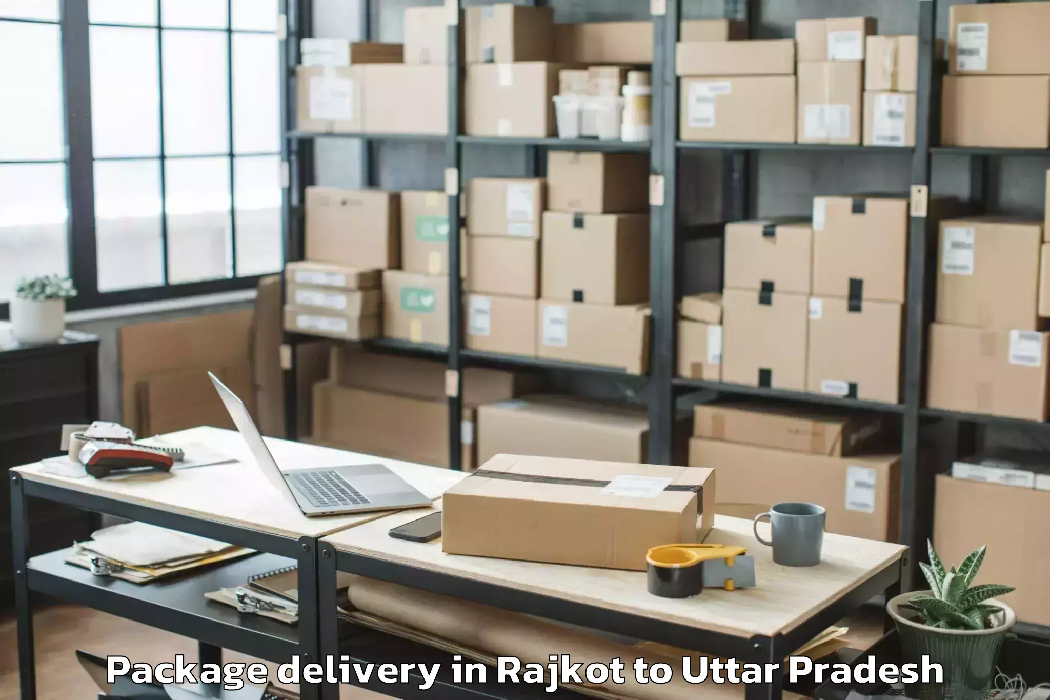 Easy Rajkot to Lakhna Package Delivery Booking